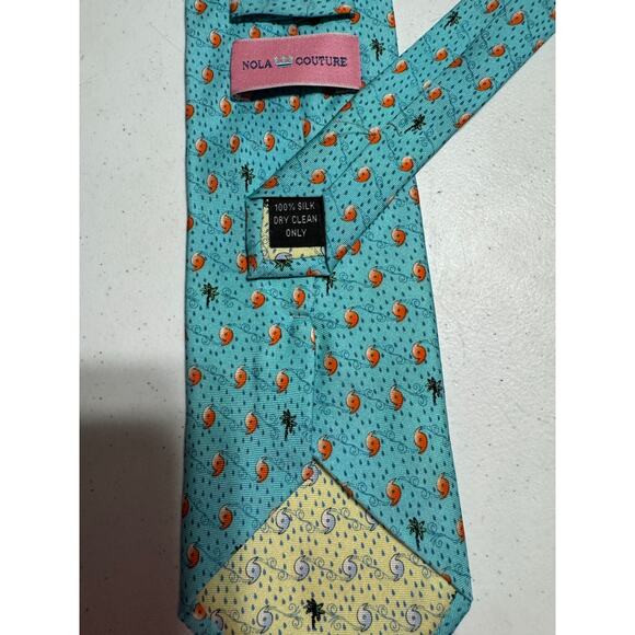 NOLA Couture Hurricane Palm Trees Silk Tie New Orleans - Picture 4 of 4